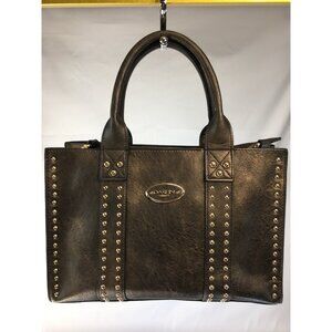 Dansein Satchel Tote Purse Bag Handbag Dark Bronze Top Handles New